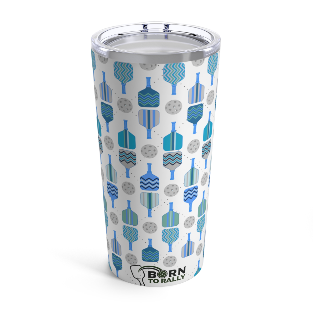 Pickleball 20oz Tumbler- Blue Paddles
