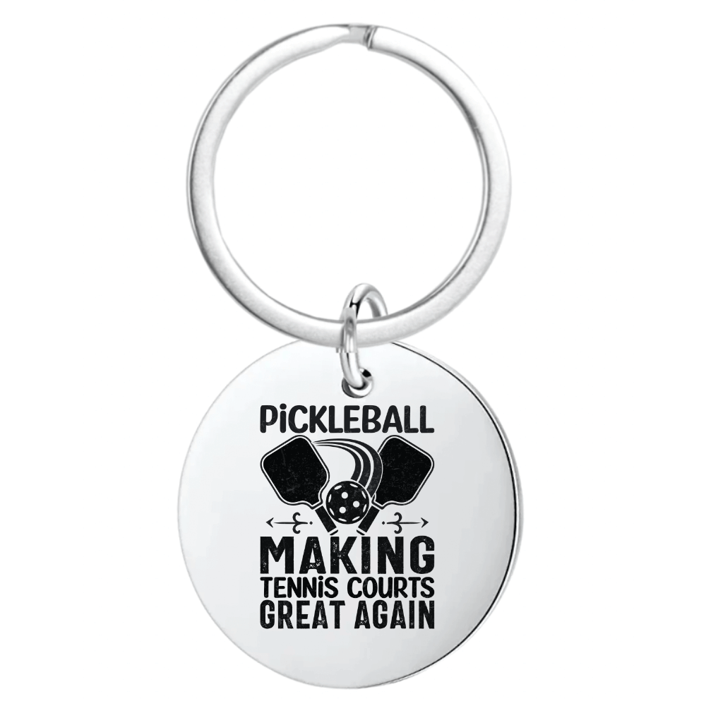 Making Tennis Courts Great Again Round Keychain
