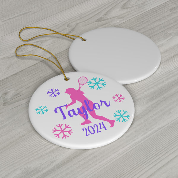 Personalized Tennis Snowflake Ornament