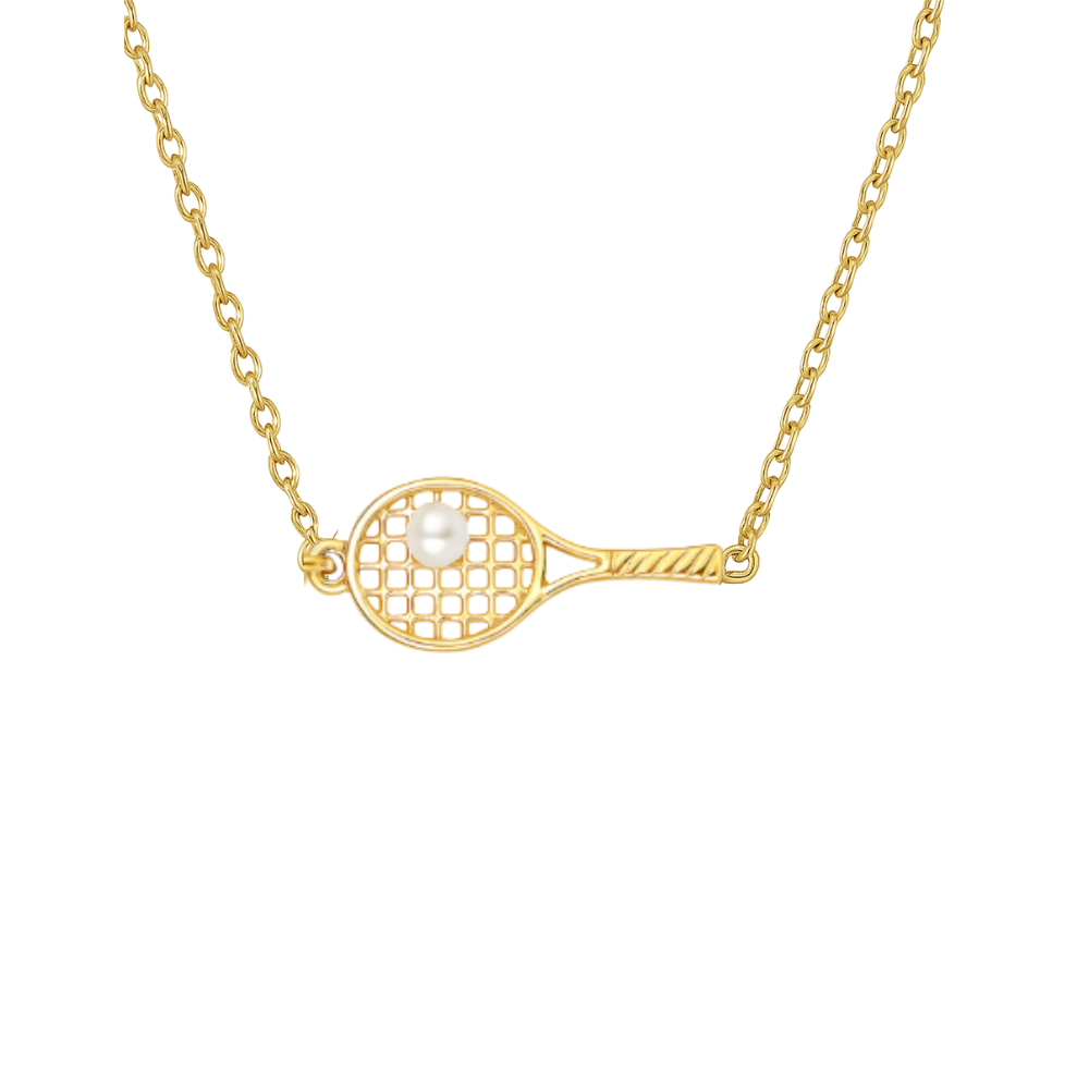 Pearl Tennis Racket Necklace - Pick Color