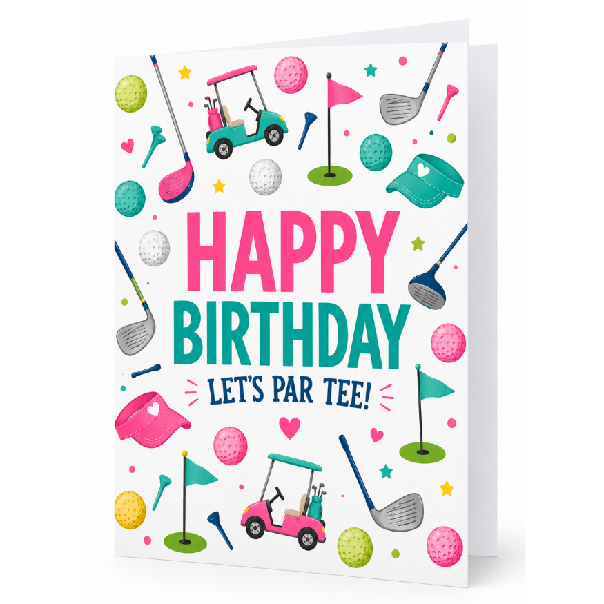 Let’s Par Tee Golf Birthday Card