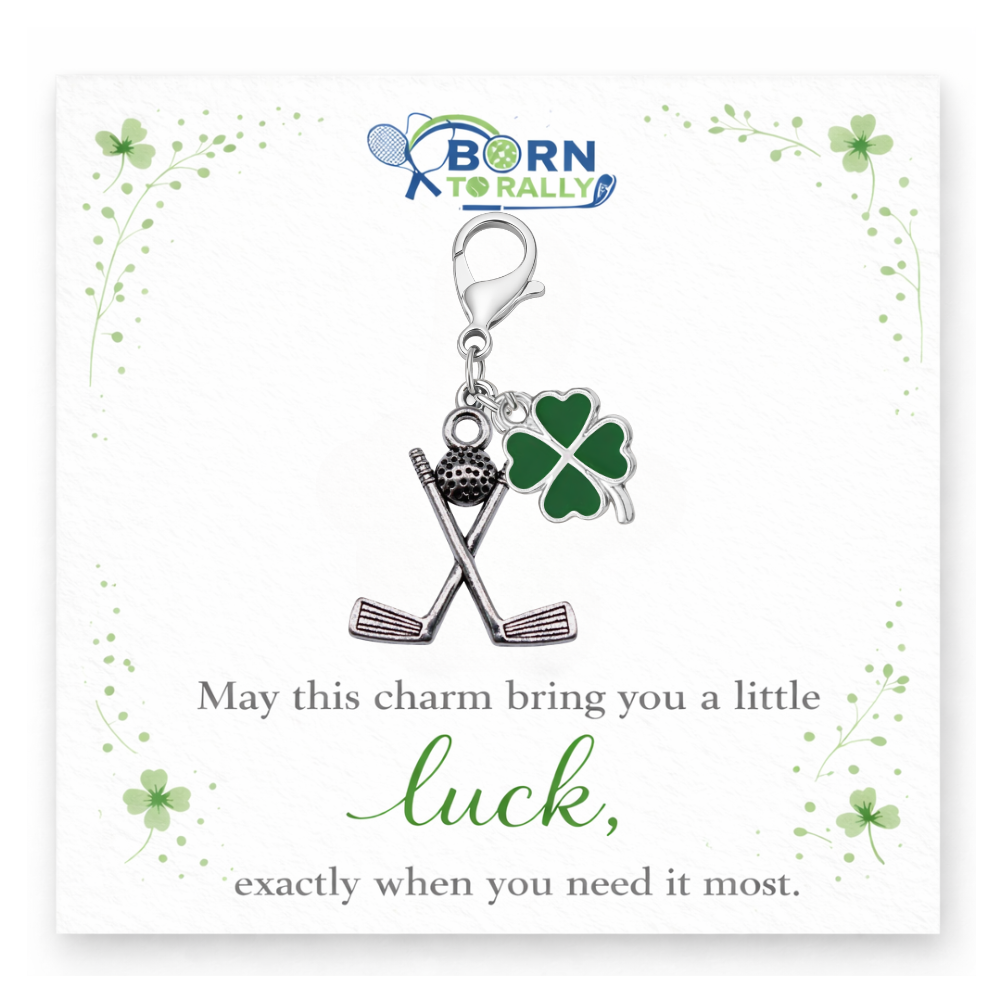 Golf Lucky Clover Clip on Charm