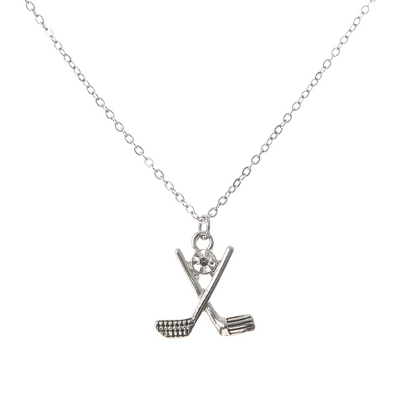 Golf Club Rhinestone Charm Necklace