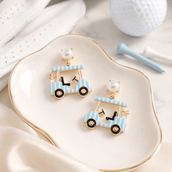 Golf Cart Pearl Earrings