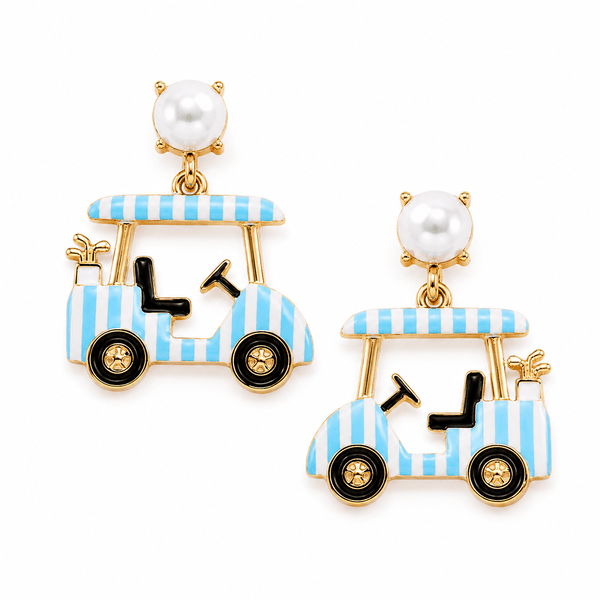 Golf Cart Pearl Earrings