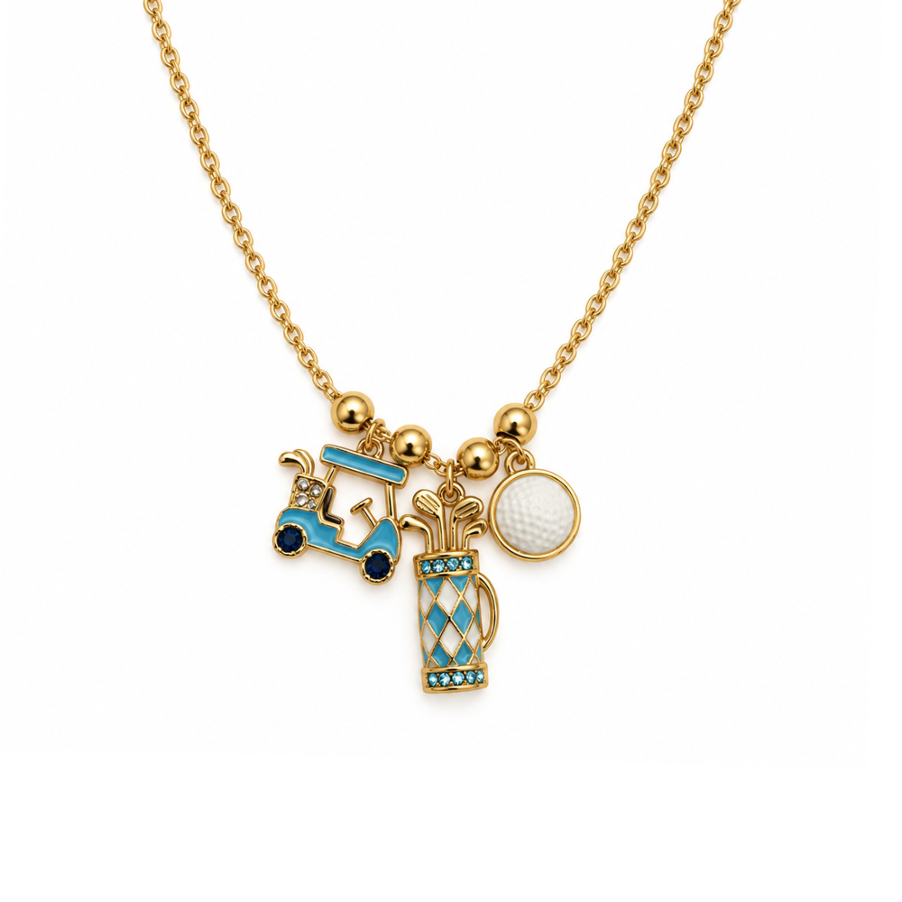 Golf Argyle Charm Necklace