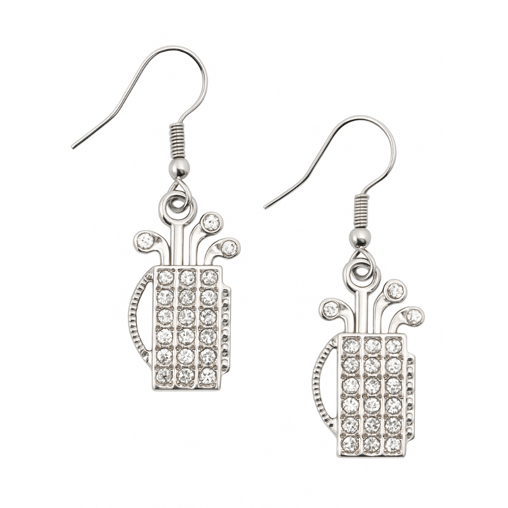 Golf CZ Bag Earrings