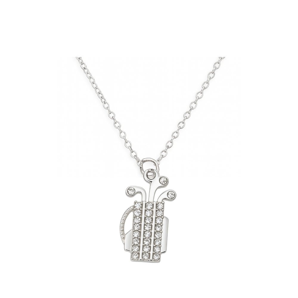 Golf Bag CZ Pendant Necklace