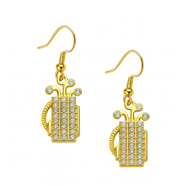 Golf CZ Bag Earrings