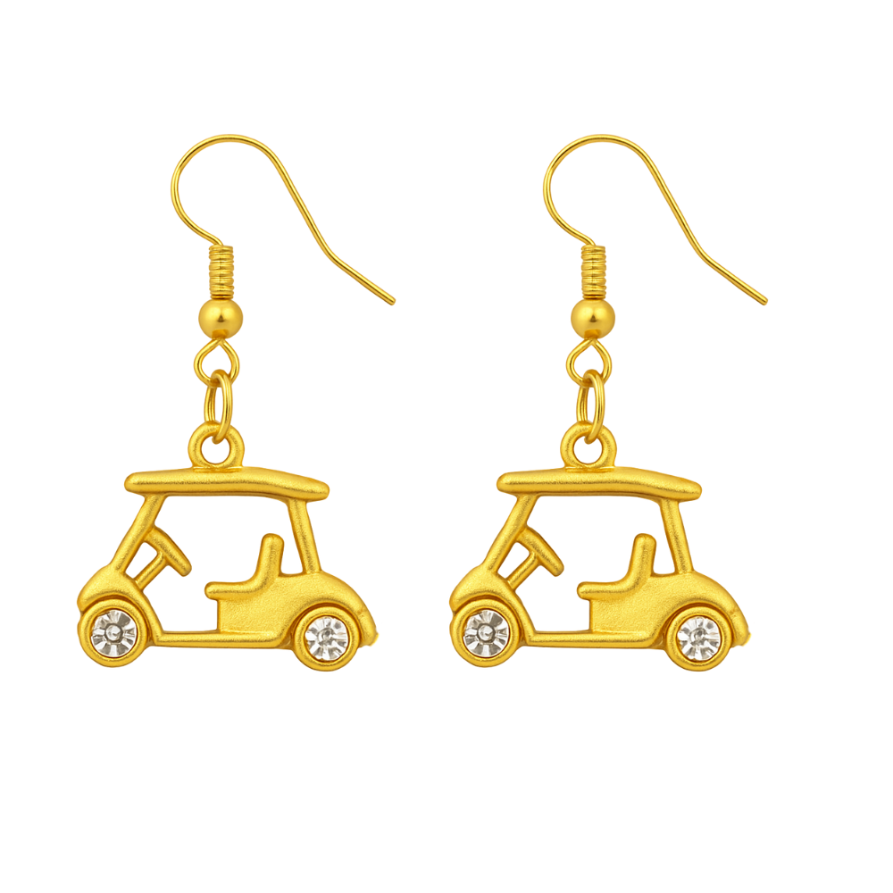 Golf Cart CZ Earrings