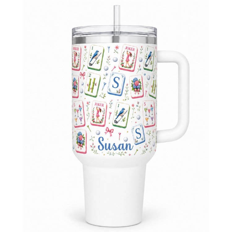 Personalized Golf Mahjong 40 oz Tumbler