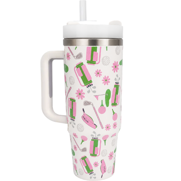 Par-Tee in Pink Golf Tumbler 30oz