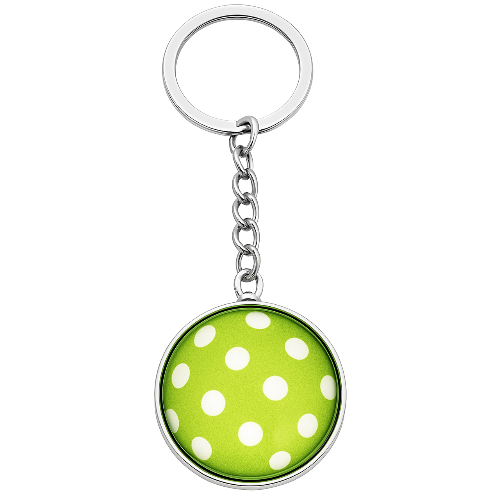 Green Pickleball Ball Keychain