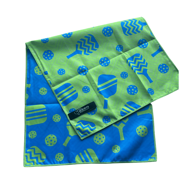 Pickleball Microfiber Towel - Blue/Green