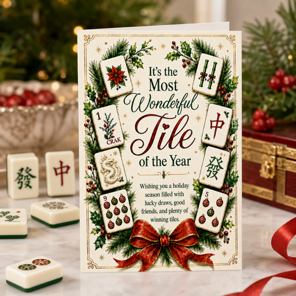 Most Wonderful Tile of the Year Mahjong Christmas Card