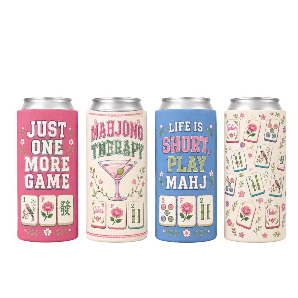 Mahjong Slim Can Cooler Set