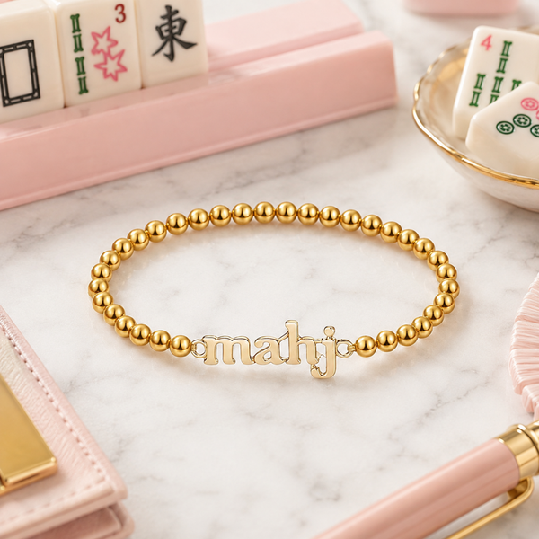Mahj Gold Beaded Bracelet