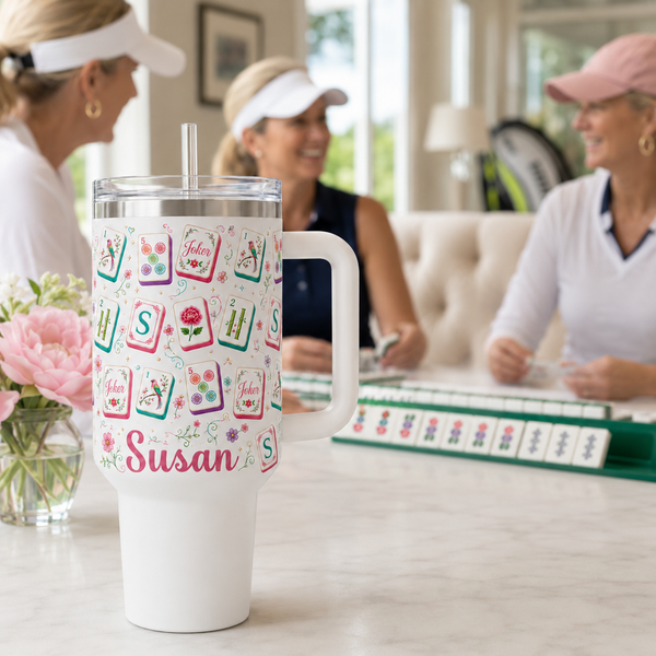 Personalized Mahjong 40oz Tumbler