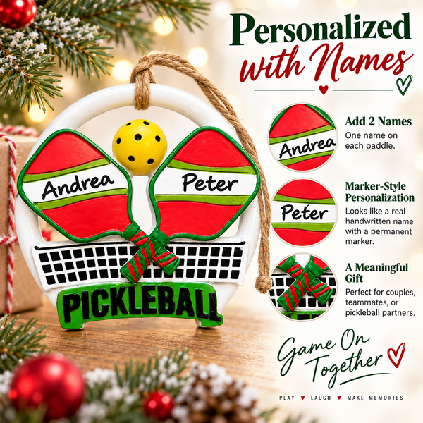 Pickleball Christmas Ornament