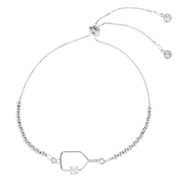 Beaded Pickleball Rhinestone Slider Bracelet - Pick Style