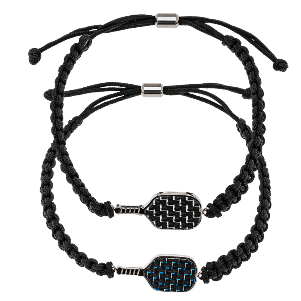 Pickleball Stainless Steel Carbon Fiber Bracelet