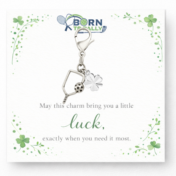 Pickleball Clover Lucky Clip on Charm