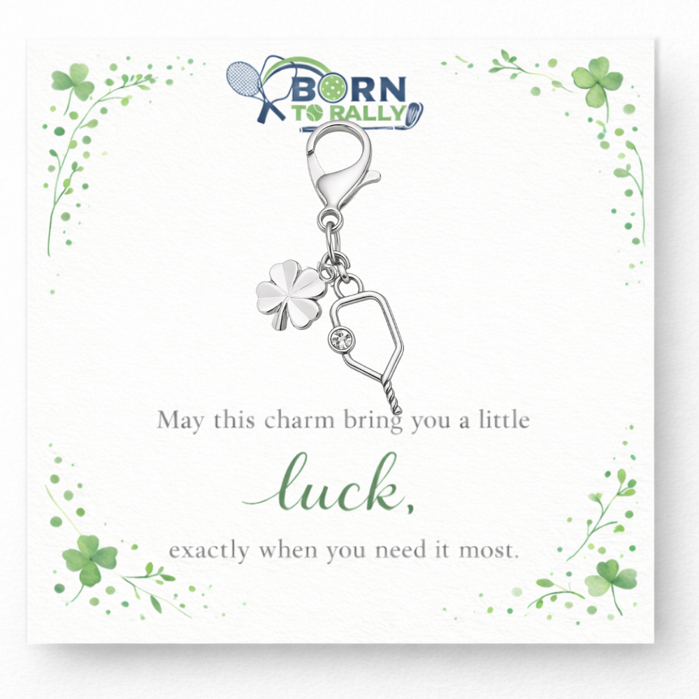Pickleball Clover Lucky Clip on Charm