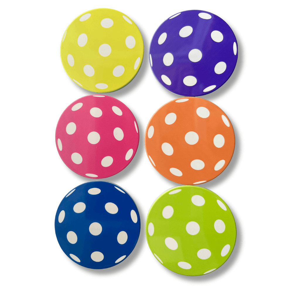 Pickleball Ball Coasters - 6pc Set