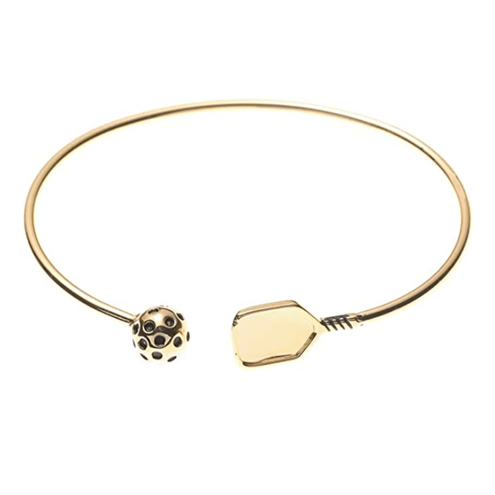 Pickleball Cuff Adjustable Bracelet - Gold