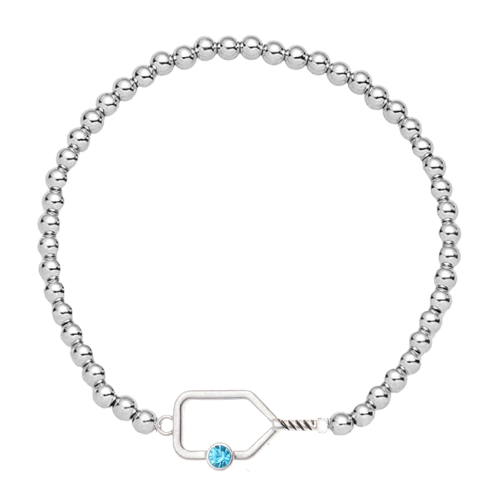 Pickleball Birthstone Connector Charm Bracelet