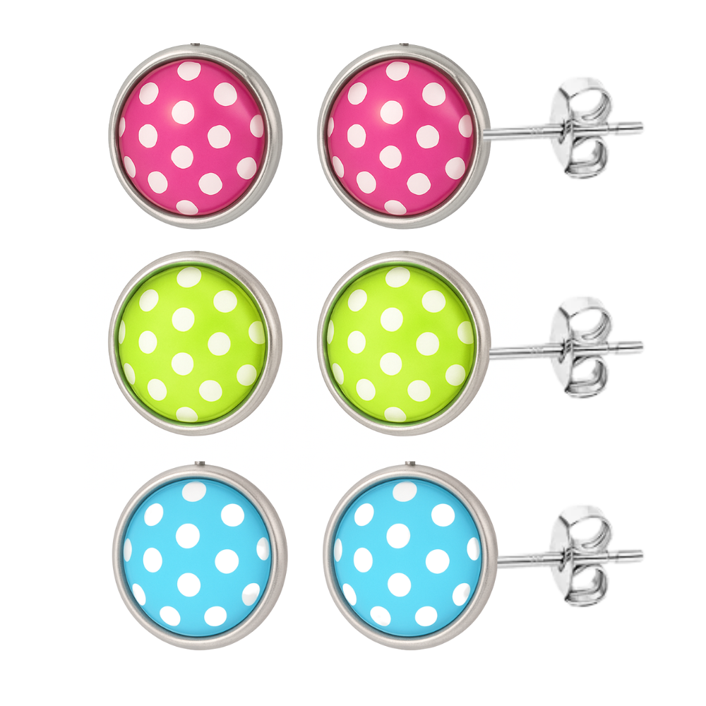 Pickleball Cabochon Stud Earrings