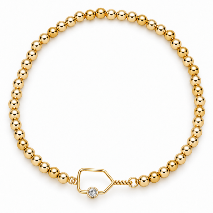 Pickleball Paddle Beaded Rhinestone Bracelet