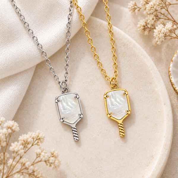Pickleball Mother of Pearl Necklace- Pick Color