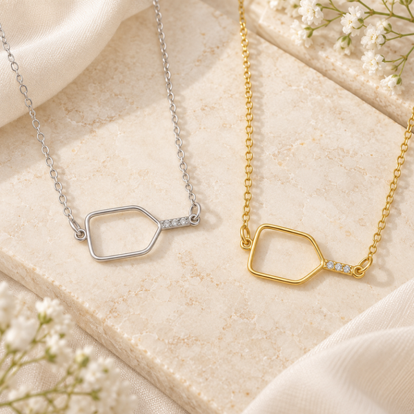 Cross Court Charmer Pickleball Necklace