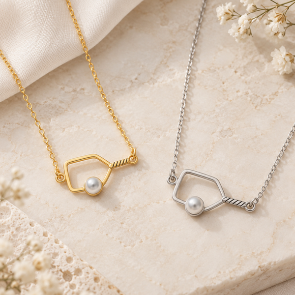 Pickleball Pearl Connector Necklace