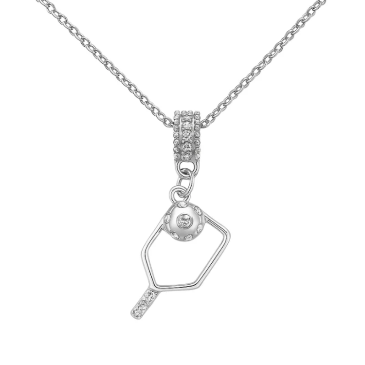Pickleball CZ Bail Pendent-Pick Color