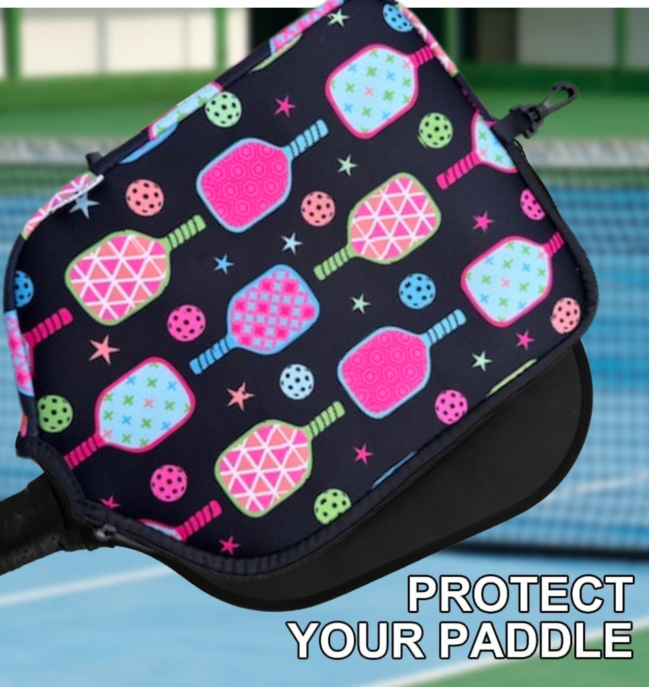 Pickleball Paddle Cover- Black