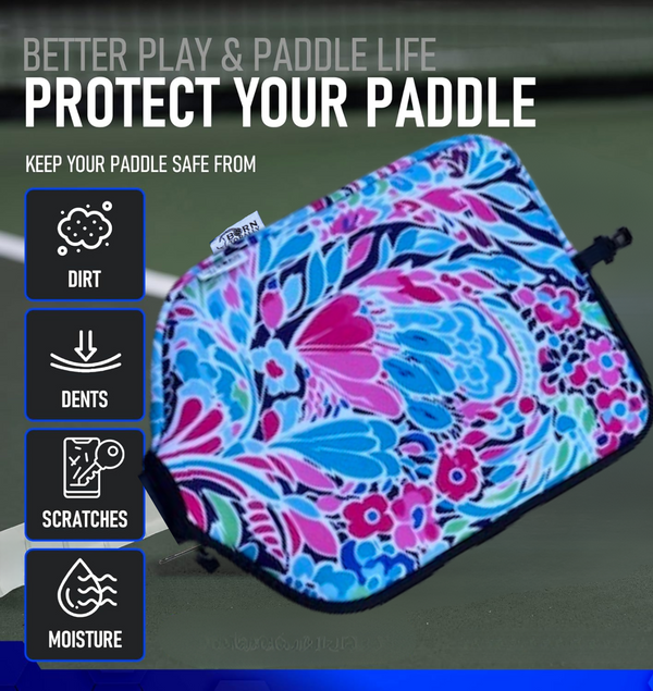 Pickleball Pink Floral Paddle Cover