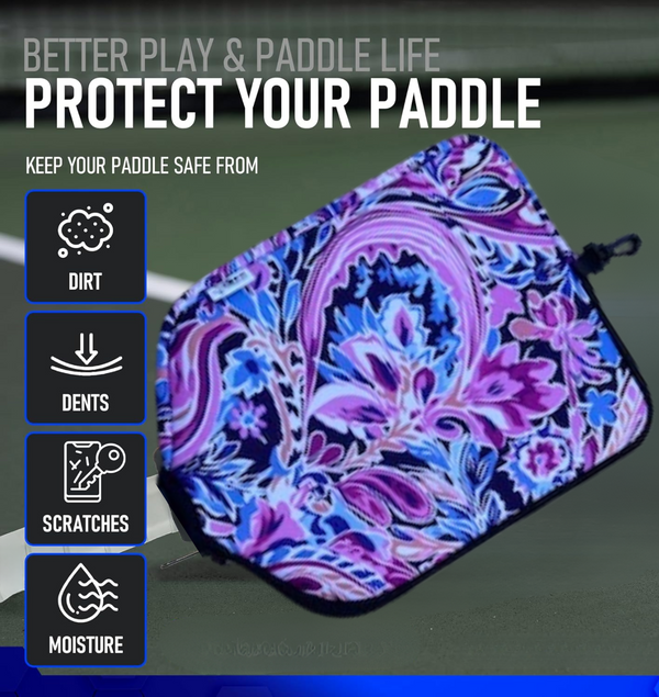 Pickleball Purple Floral Paddle Cover
