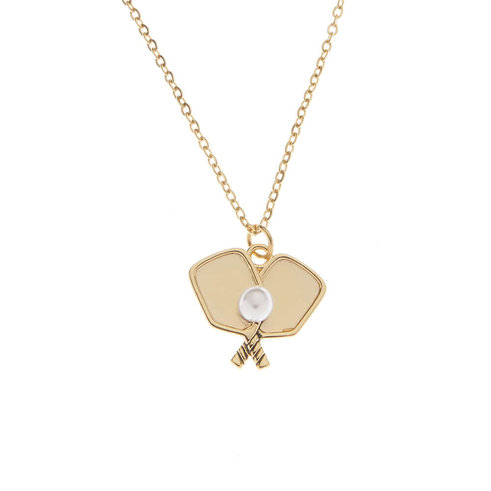 Pickleball Pearl Elegance Necklace - Gold