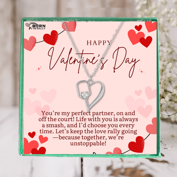 Valentine's Day Heart of the Court Pickleball Necklace