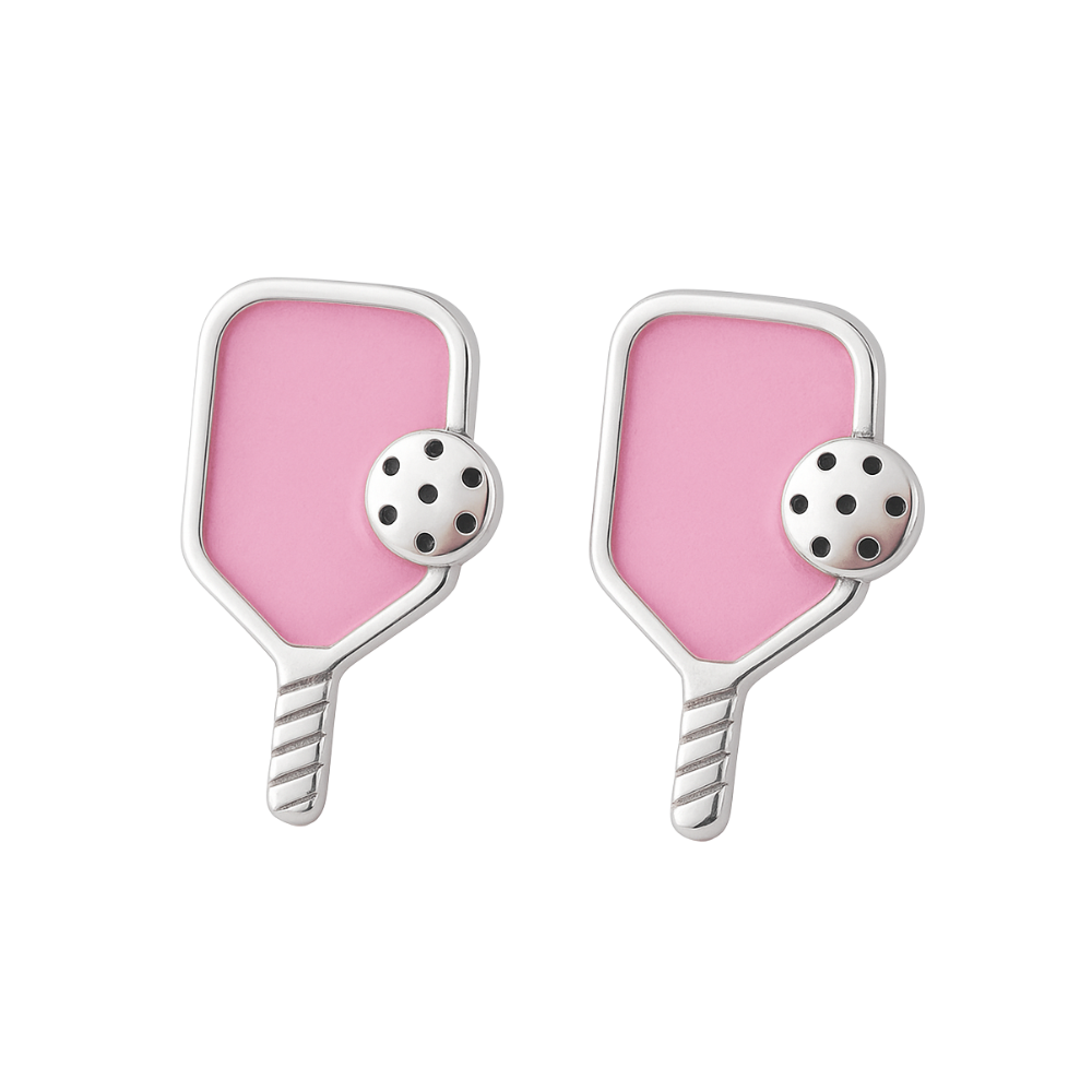 Pink Pickleball Paddle Stud Earrings