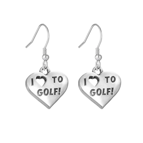 Golf Love Heart Earrings