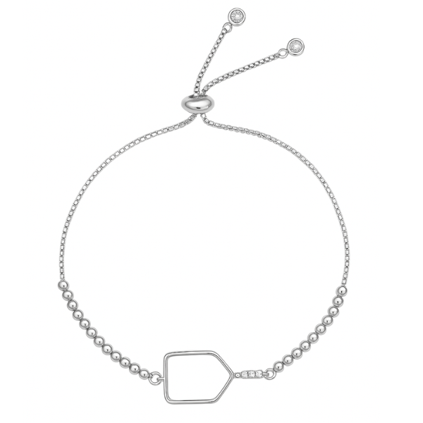Beaded Pickleball Paddle Bracelet - Silver