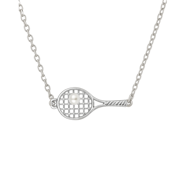 Pearl Tennis Racket Necklace - Pick Color