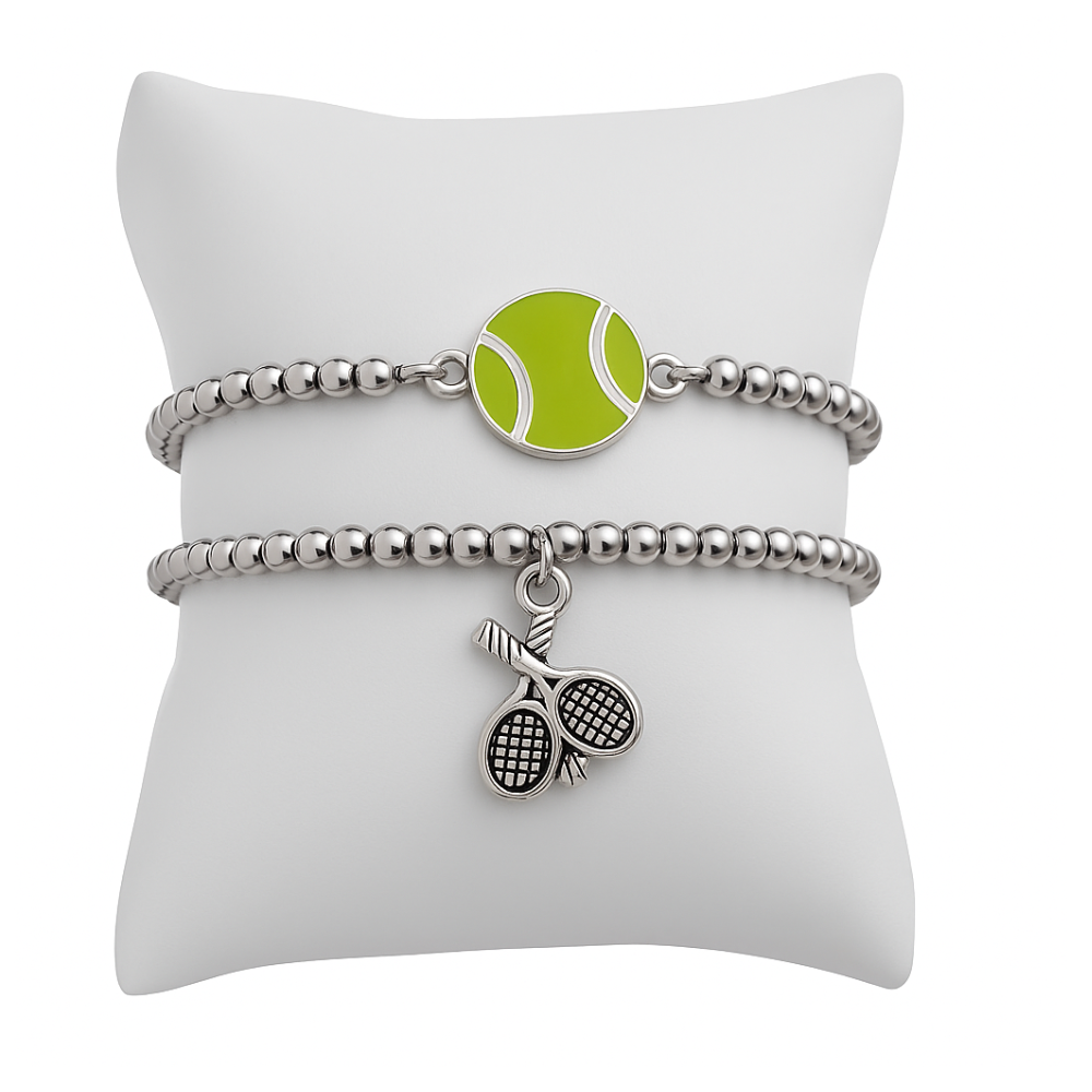 Tennis Beaded Bracelet 2pc Set
