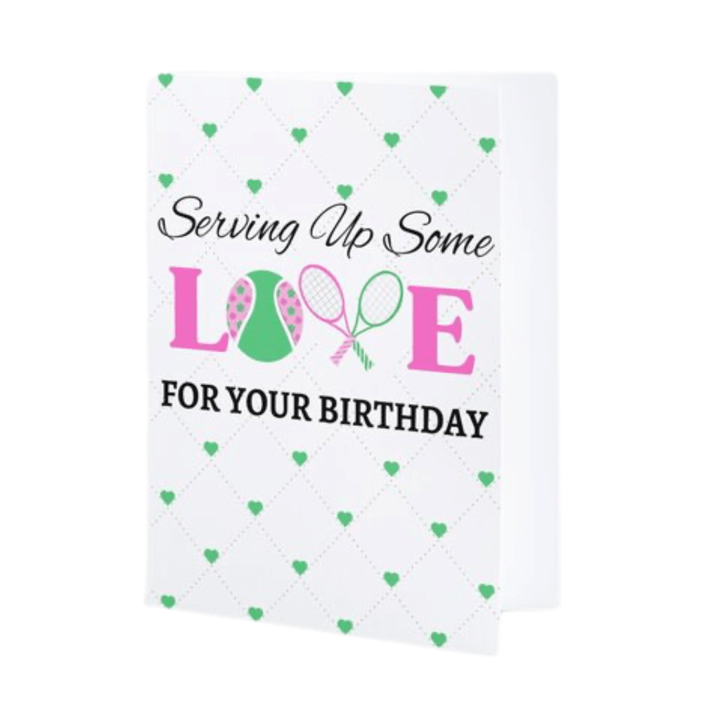 Tennis Birthday Card - Serving Up Some Love