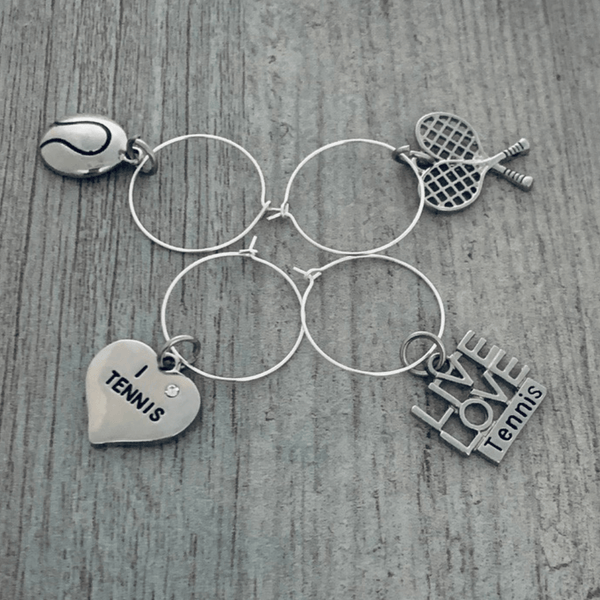 Tennis Wine Charms