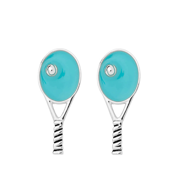 Blue tennis earrings