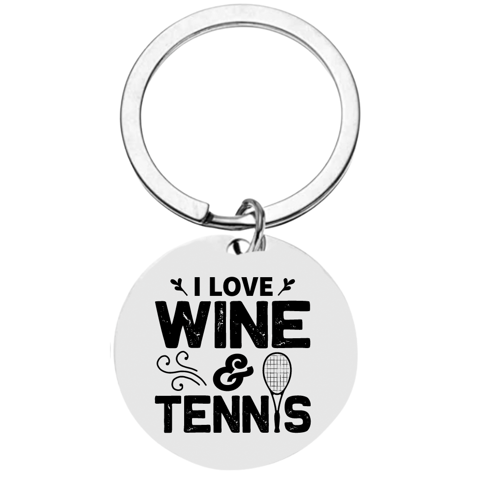Tennis Keychain - Wine and Tennis